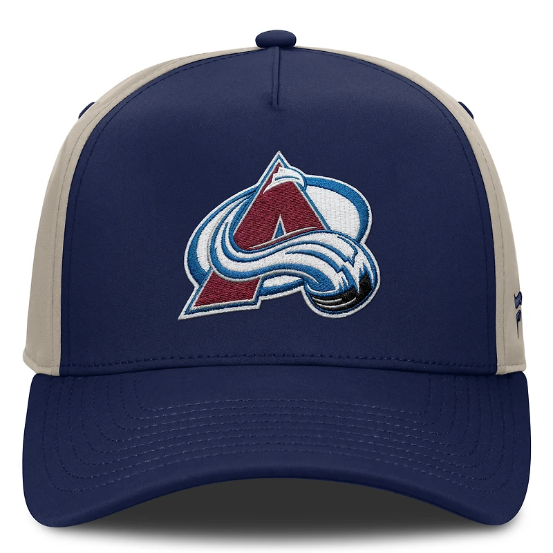 Men's Fanatics Navy/Tan Colorado Avalanche 2026 Stanley Cup Playoffs Locker Room Adjustable Hat
