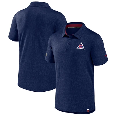 Men's Fanatics  Navy Colorado Avalanche Authentic Pro Jacquard Polo