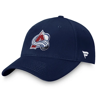 Casquette ajustable Fanatics pour homme, bleu marine, Colorado Avalanche Core