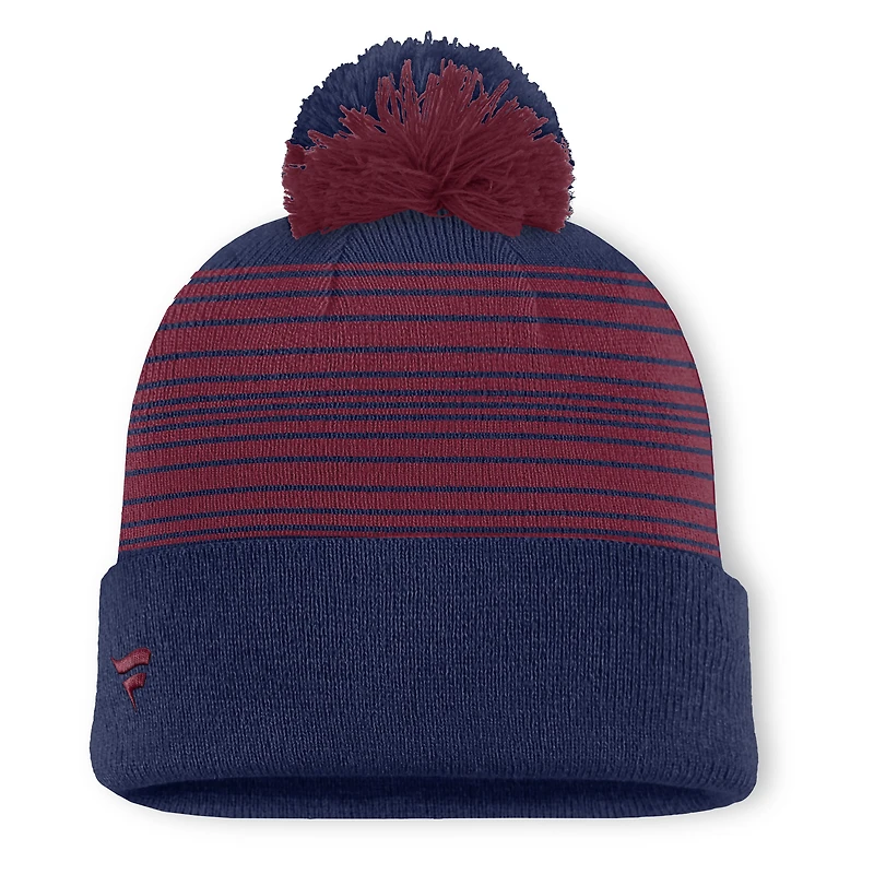 Bonnet tricoté à revers et pompon Fundamental Spirit des Fanatics pour homme, bleu marine, Colorado Avalanche