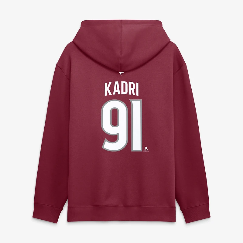 Men's Fanatics Nazem Kadri Burgundy Colorado Avalanche Authentic Stack Name & Number Hoodie