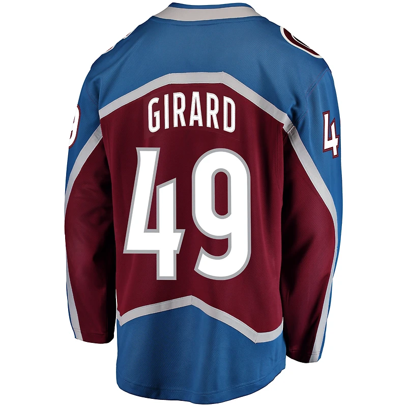 Fanatics pour hommes Samuel Girard Bourgogne Colorado Avalanche Breakaway Player Maillot