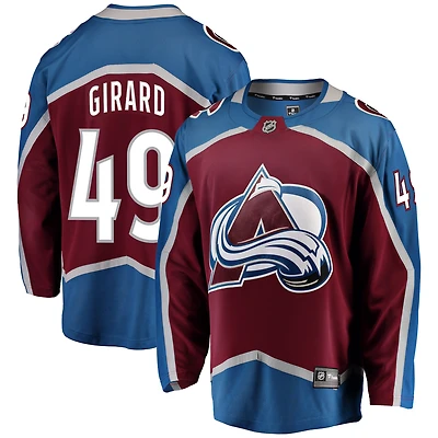 Fanatics pour hommes Samuel Girard Bourgogne Colorado Avalanche Breakaway Player Maillot