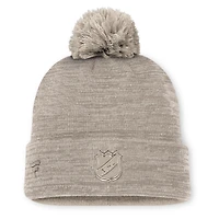 Men's Fanatics Tan Colorado Avalanche Authentic Pro Road Cuffed Knit Hat with Pom