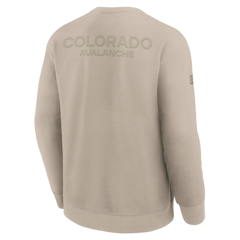 Men's Fanatics Tan Colorado Avalanche Authentic Pro Road Tri-Blend Sweatshirt