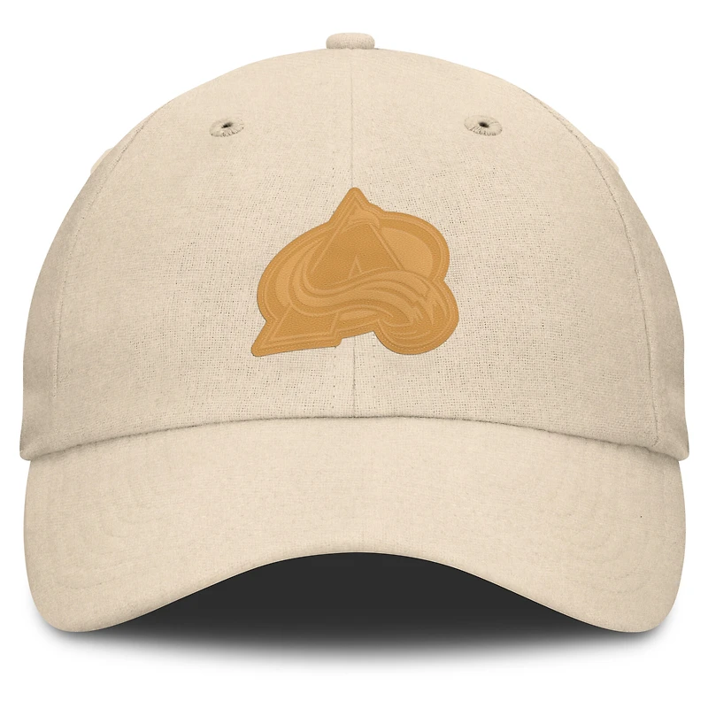 Casquette ajustable en toile pour homme Fanatics Tan Colorado Avalanche Front Office