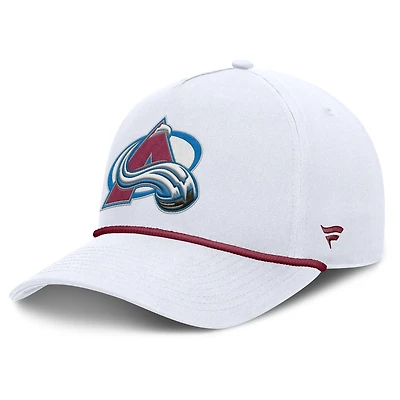 Casquette ajustable en forme de A pour homme, motif corde blanche des Colorado Avalanche, Fanatics