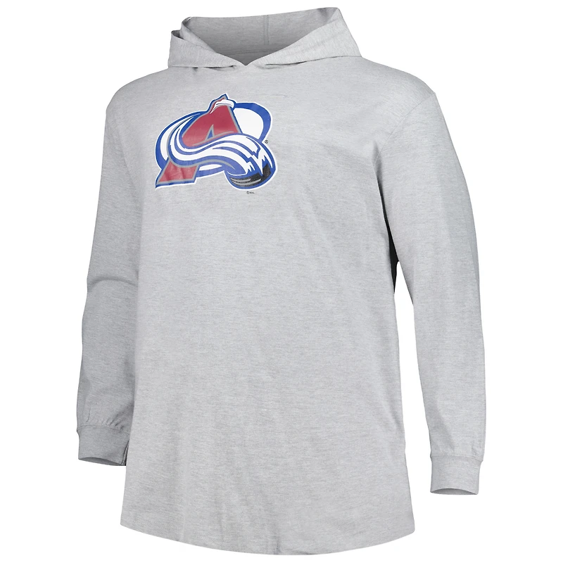 Sweat à capuche gris chiné Colorado Avalanche Big & Tall pour hommes