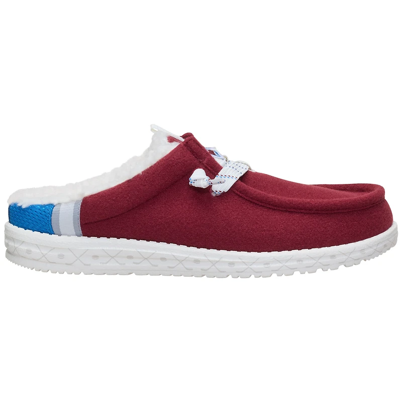 Chaussures décontractées à enfiler Hey Dude Red Colorado Avalanche Wally pour hommes