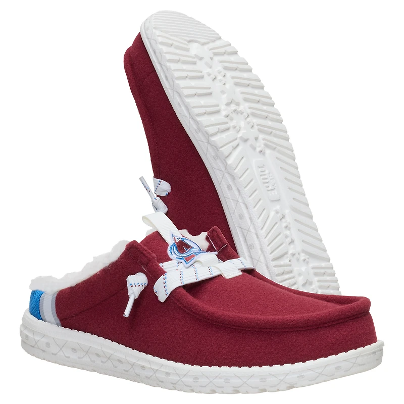 Chaussures décontractées à enfiler Hey Dude Red Colorado Avalanche Wally pour hommes