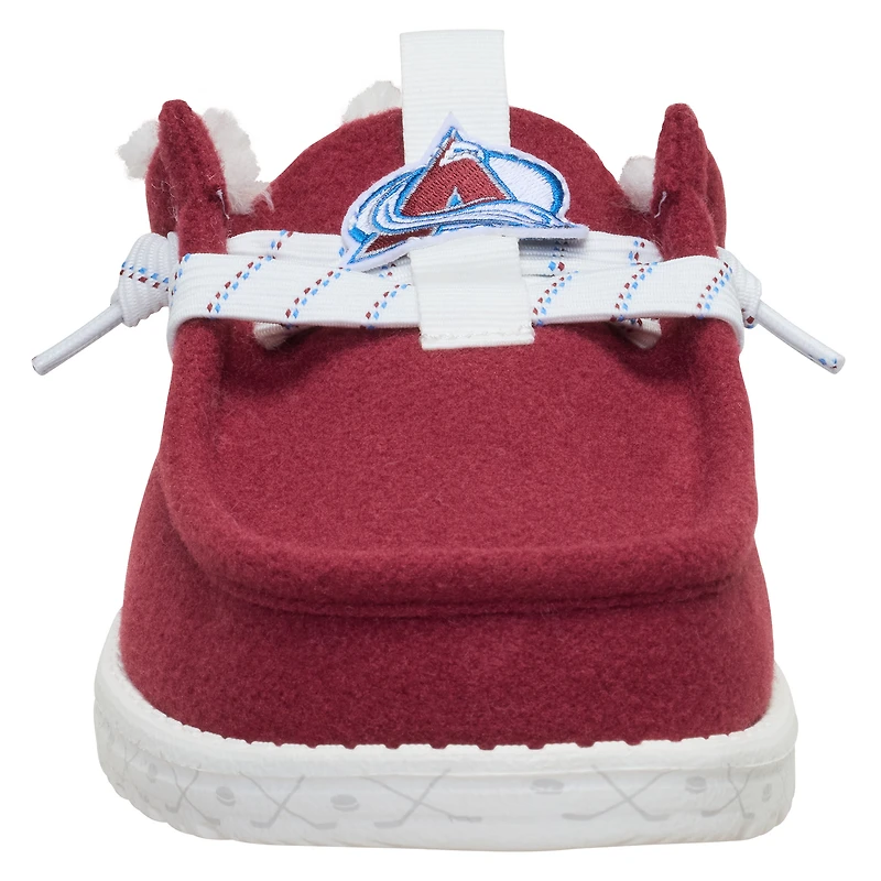 Chaussures décontractées à enfiler Hey Dude Red Colorado Avalanche Wally pour hommes