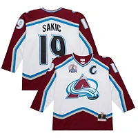 Maillot de jeu puissance Joe Sakic pour homme, blanc, Colorado Avalanche 2000-01