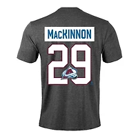 Men's Levelwear Nathan MacKinnon Gray Colorado Avalanche Richmond Name & Number T-Shirt