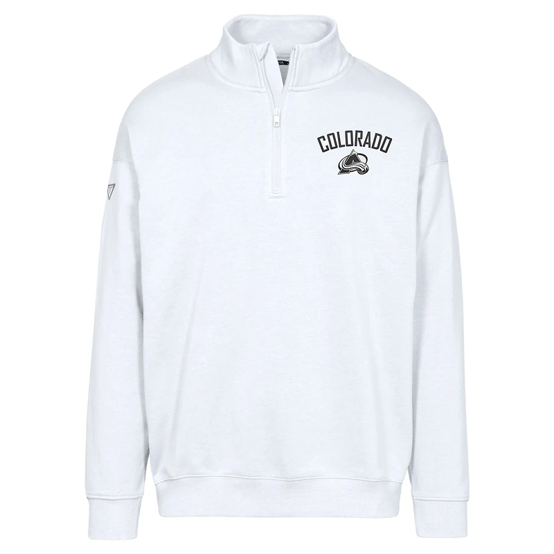 Sweat-shirt à glissière quart de tour Murray City Capsule Colorado Avalanche pour homme Levelwear blanc