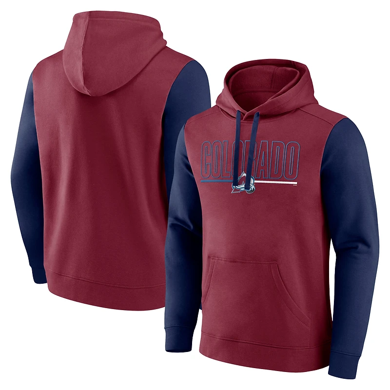 Men's Logo Athletic Burgundy Colorado Avalanche Deliver Fleece Pullover Hoodie