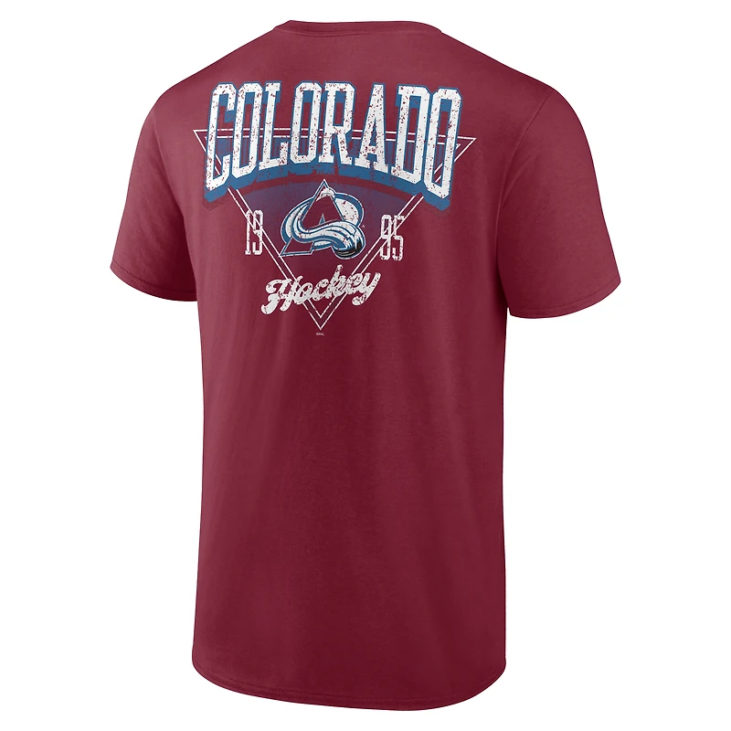Men's Logo Athletic Burgundy Colorado Avalanche Never Over T-Shirt