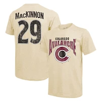 T-shirt à trois mélanges, crème, Majestic Threads Nathan MacKinnon, nom et numéro de la dynastie des Avalanche du Colorado pour hommes