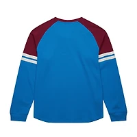 Men's Mitchell & Ness  Blue Colorado Avalanche Thermal Henley Long Sleeve T-Shirt