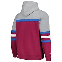 Men's Mitchell & Ness Burgundy/Gray Colorado Avalanche Head Coach Pullover Hoodie