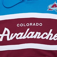 Men's Mitchell & Ness Burgundy/Light Blue Colorado Avalanche Head Coach Pullover Hoodie