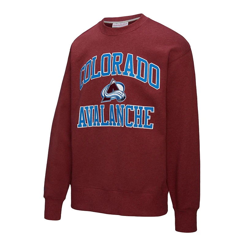 Men's Mitchell & Ness Burgundy Colorado Avalanche Playoff Win Fleece Pullover Sweatshirt