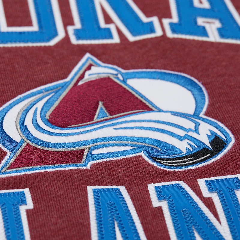 Men's Mitchell & Ness Burgundy Colorado Avalanche Playoff Win Fleece Pullover Sweatshirt
