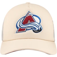 Men's Mitchell & Ness Cream Colorado Avalanche Foam Front Trucker Adjustable Hat