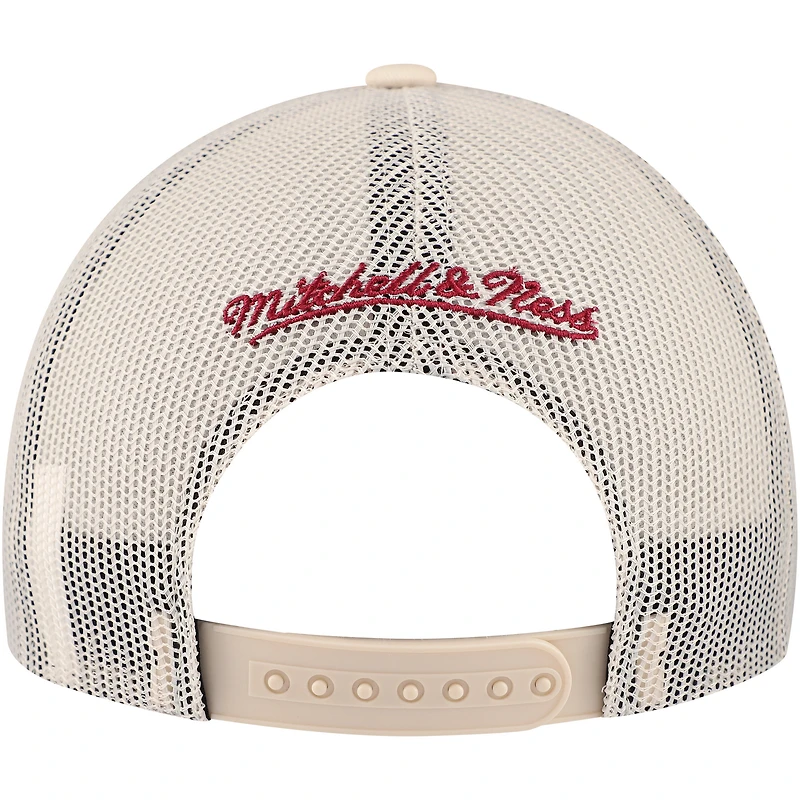 Men's Mitchell & Ness Cream Colorado Avalanche Foam Front Trucker Adjustable Hat