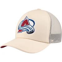 Men's Mitchell & Ness Cream Colorado Avalanche Foam Front Trucker Adjustable Hat