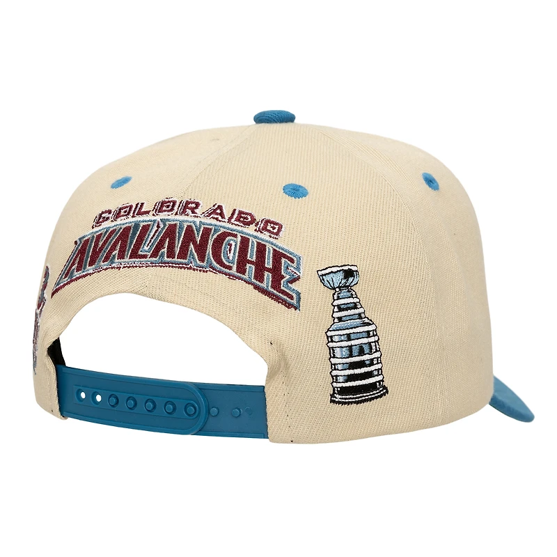 Men's Mitchell & Ness  Cream Colorado Avalanche Soul Legacy Defined Two-Tone Pro Crown Adjustable Hat