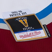Maillot de jeu puissance Mitchell & Ness Patrick Roy blanc l'Avalanche du Colorado 1995 pour homme