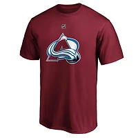 Men's Nathan MacKinnon Burgundy Colorado Avalanche Team Authentic Stack Name & Number T-Shirt