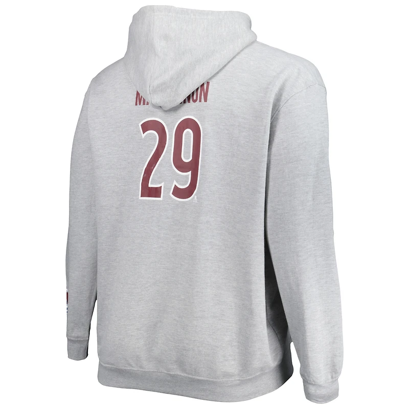 Sweat à capuche Nathan MacKinnon Heather Grey Colorado Avalanche pour homme Big & Tall Player