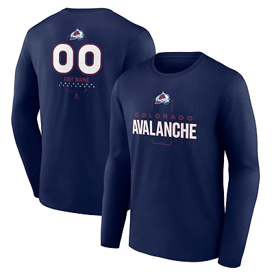 T-shirt à manches longues bleu marine pour homme