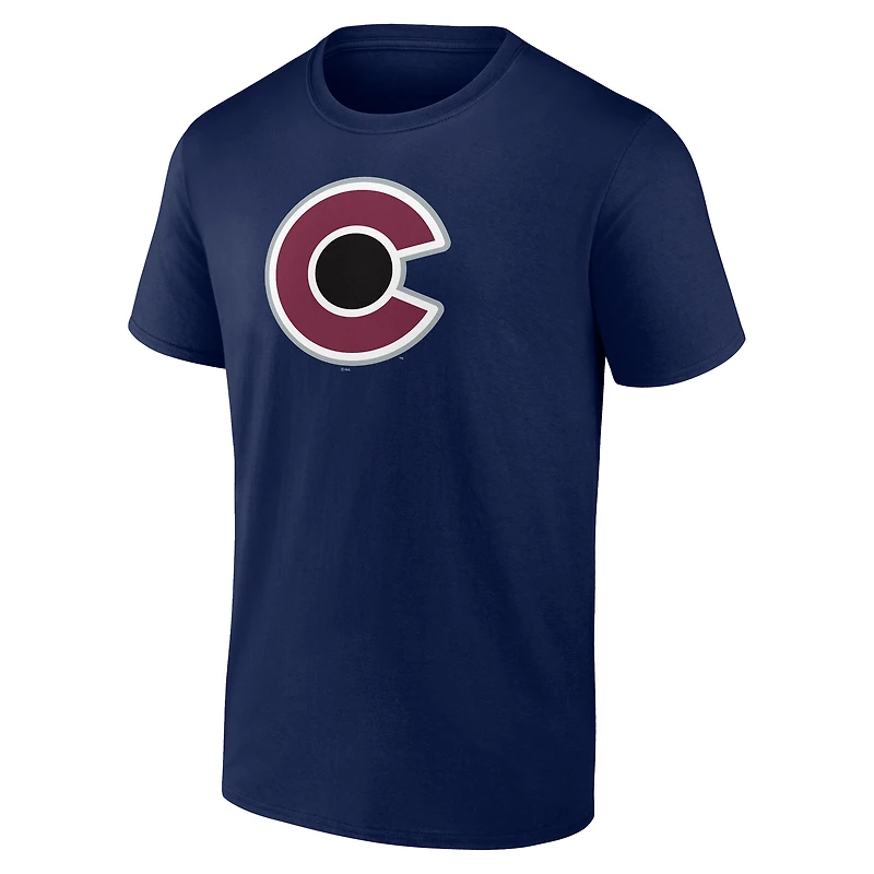 T-shirt bleu marine pour homme avec logo Colorado Avalanche sur l'épaule