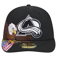 Men's New Era  Black Colorado Avalanche Freedom Pre-Curved 59FIFTY Fitted Hat