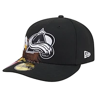 Casquette ajustée New Era 59FIFTY Freedom pré-courbée noire pour homme, Colorado Avalanche