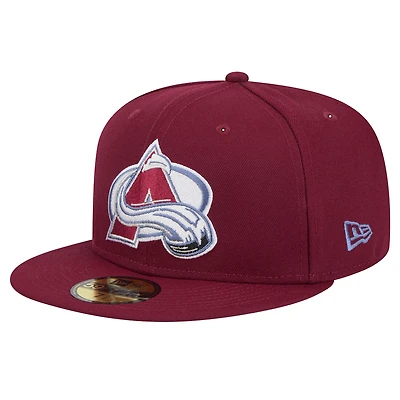 Casquette ajustée Colorado Avalanche Core 59FIFTY bordeaux New Era pour homme