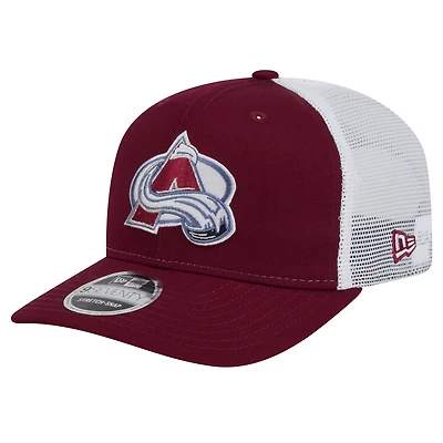 Casquette extensible à boutons-pression Colorado Avalanche Core Trucker 9SEVENTY de New Era pour homme bordeaux