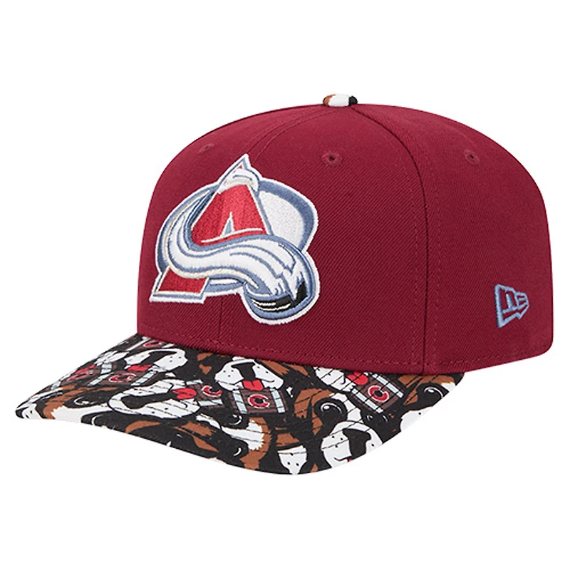 Men's New Era Burgundy Colorado Avalanche Mascot Visor 9SEVENTY Adjustable Hat