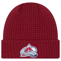 Men's New Era  Burgundy Colorado Avalanche Waffle Cuffed Knit Hat