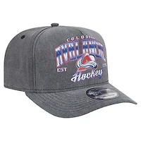 Men's New Era  Charcoal Colorado Avalanche Throwback Washed A-Frame Pre-Curved 9FIFTY Snapback Hat
