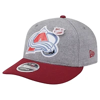 Men's New Era  Gray/Burgundy Colorado Avalanche Wool Pin Low Profile 9FIFTY Snapback Hat