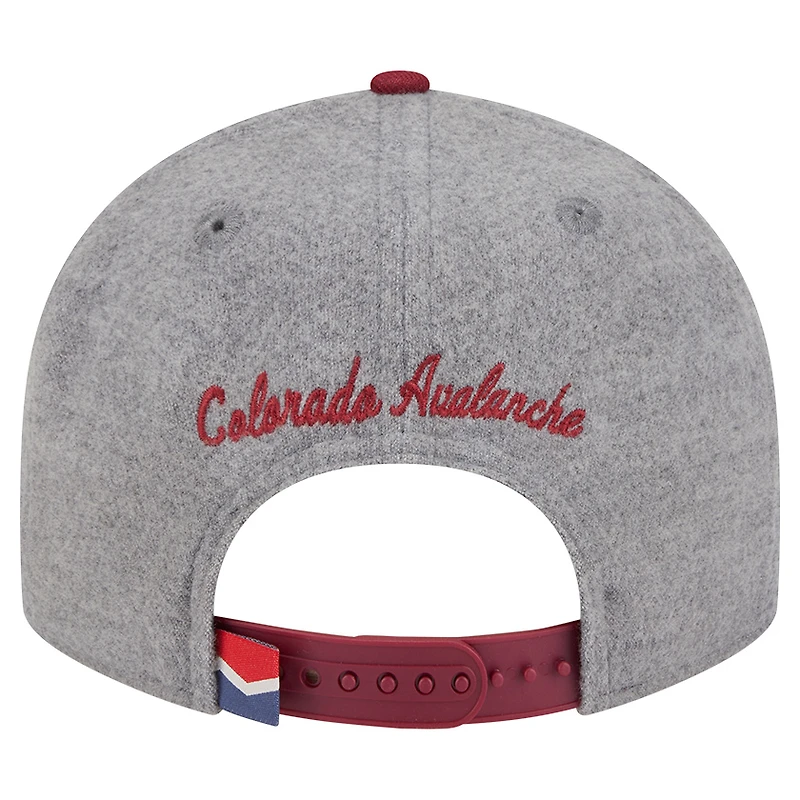 Men's New Era  Gray/Burgundy Colorado Avalanche Wool Pin Low Profile 9FIFTY Snapback Hat