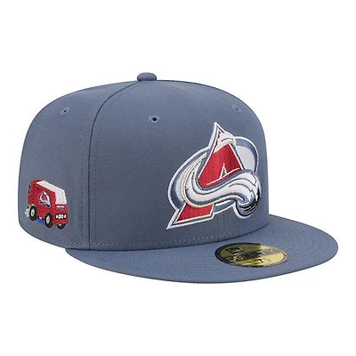Casquette ajustée New Era 59FIFTY grise pour homme, modèle Colorado Avalanche Zamboni.
