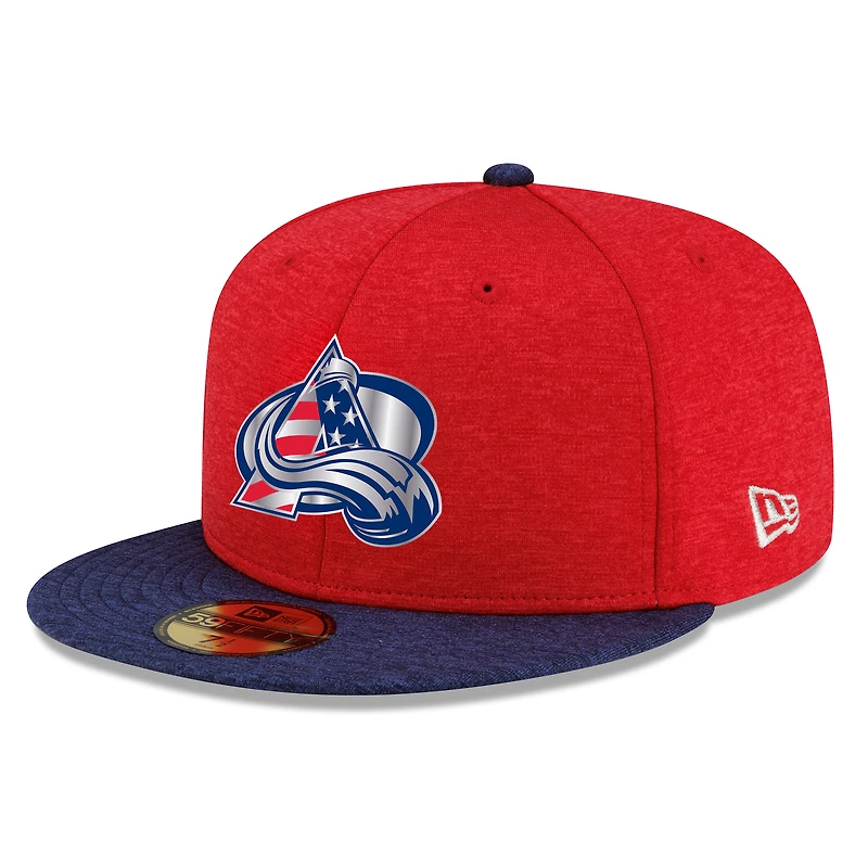 Men's New Era Heather Red/Navy Colorado Avalanche Americana 2-Tone 59FIFTY Fitted Hat