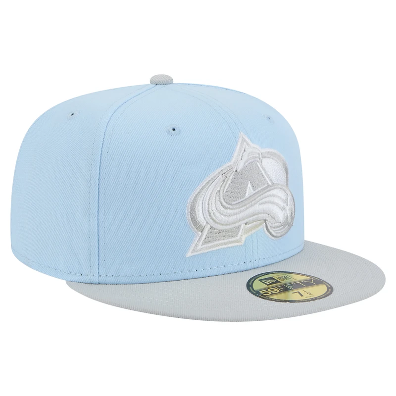 Men's New Era  Light Blue/Gray Colorado Avalanche Color Pack Two-Tone 59FIFTY Fitted Hat