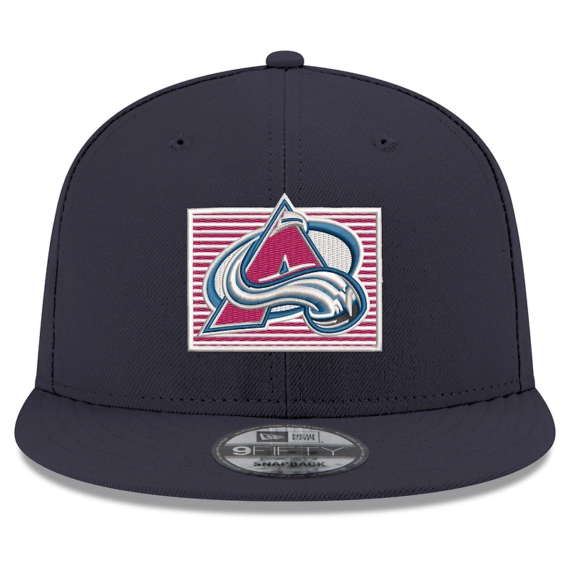 Casquette snapback 9FIFTY bleu marine New Era Colorado Avalanche State Pride pour homme