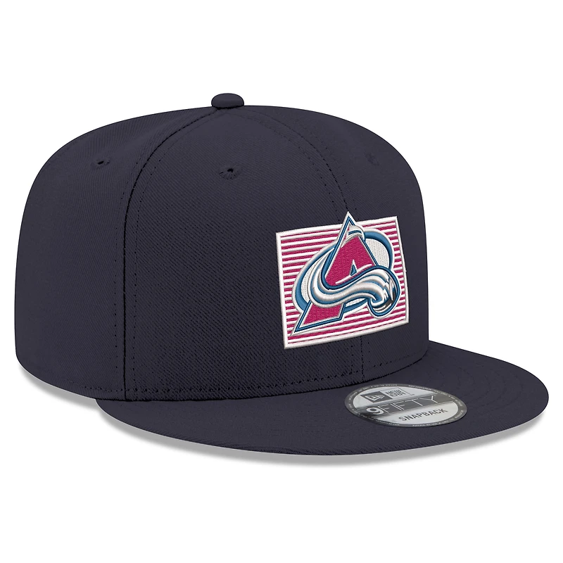 Casquette snapback 9FIFTY bleu marine New Era Colorado Avalanche State Pride pour homme