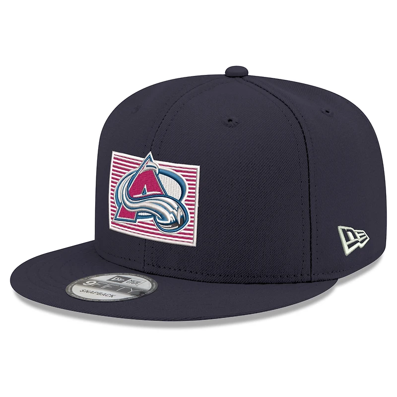 Casquette snapback 9FIFTY bleu marine New Era Colorado Avalanche State Pride pour homme